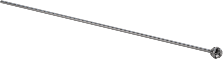 Çapraz Delikler için CNC Montajlı Freze Ucu, Bilye, 0,03" Şaft Çapı, 3/32“ Çap x 1/8” Uzun Başlık