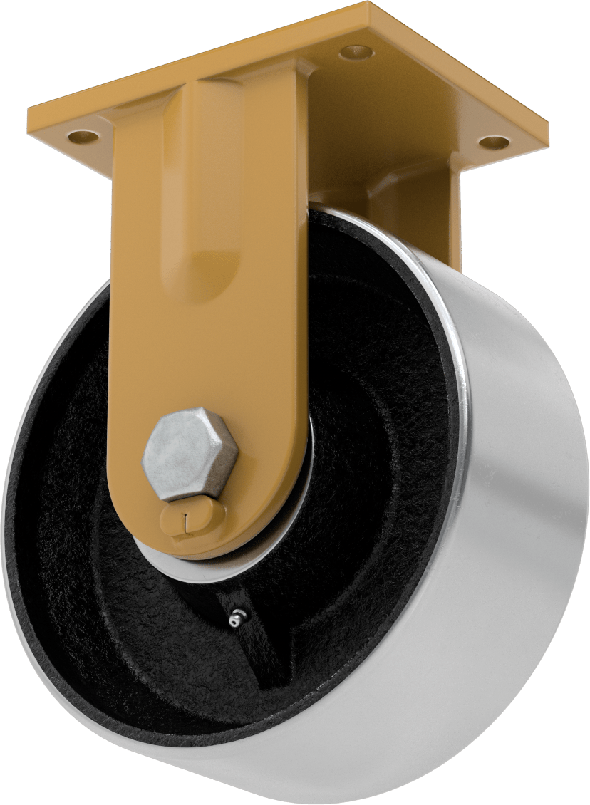 7-1/2“ x 6” Plakalı Colossus Tekerlek, Ekstra Yüksek Kapasiteli, 10" Çapında Metal Tekerlekli Sert