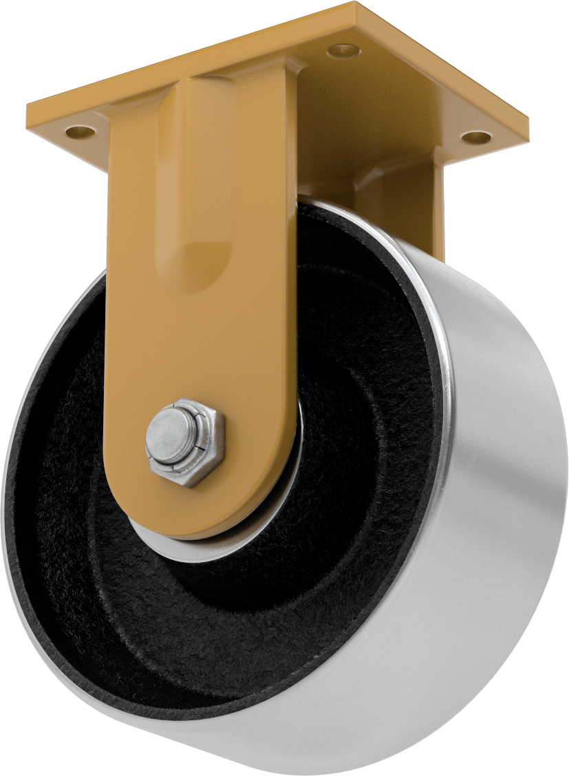 7-1/2“ x 6” Plakalı Colossus Tekerlek, Ekstra Yüksek Kapasiteli, 10" Çapında Metal Tekerlekli Sert