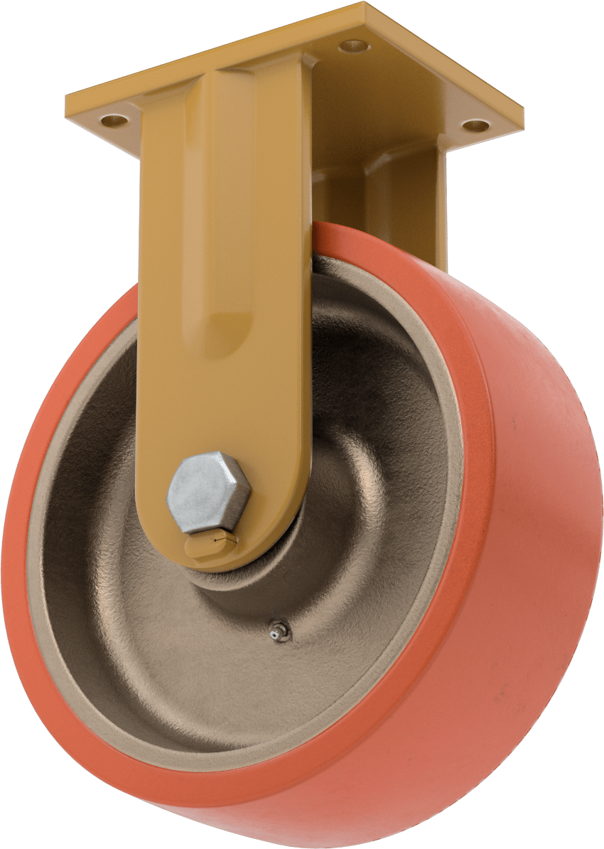 7-1/2“ x 6” Plakalı Colossus Tekerlek, Ekstra Yüksek Kapasiteli, 12" Çapında Poliüretan Tekerlekli Sert