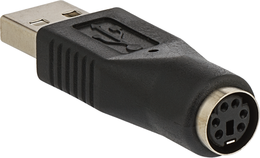 USB Adaptörü, Standart 2.0, 6 Pimli Mini-DIN Dişi x USB A Erkek
