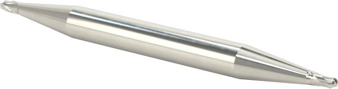 İki Freze Uçlu Karbür Küresel Freze, Kaplamasız, 2 Yiv, 3/64" Freze Çapı, 1-1/2" Toplam Uzunluk