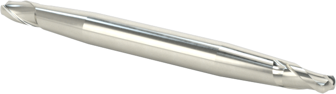İki Freze Uçlu Karbür Küresel Freze, Kaplamasız, 2 Yiv, 3/32" Freze Çapı, 1-1/2" Toplam Uzunluk