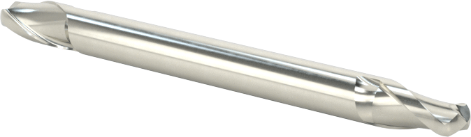 İki Freze Uçlu Karbür Küresel Freze, Kaplamasız, 2 Yiv, 1/8" Freze Çapı, 1-1/2" Toplam Uzunluk