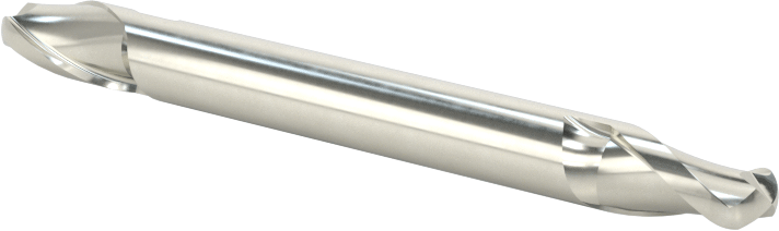 İki Freze Uçlu Karbür Küresel Freze, Kaplamasız, 2 Yiv, 3/16" Freze Çapı, 2" Toplam Uzunluk