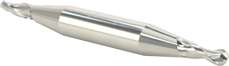 İki Freze Uçlu Karbür Küresel Freze, Kaplamasız, 2 Yiv, 3/16" Freze Çapı, 3-1/4" Toplam Uzunluk
