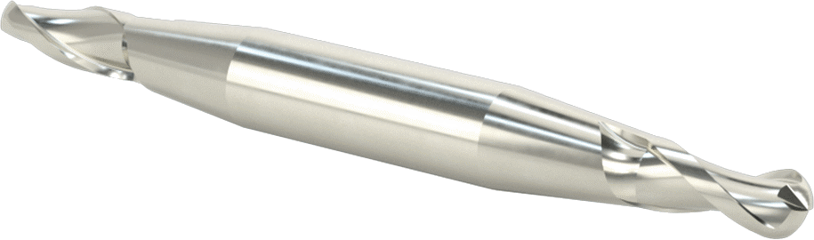İki Freze Uçlu Karbür Küresel Freze, Kaplamasız, 2 Yiv, 1/4" Freze Çapı, 3-1/2" Toplam Uzunluk