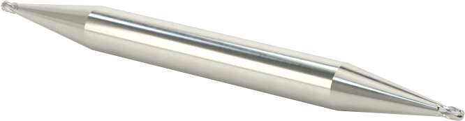 İki Freze Uçlu Karbür Küresel Freze, Kaplamasız, 4 Kanallı, 1/32" Freze Çapı, 1-1/2" Toplam Uzunluk