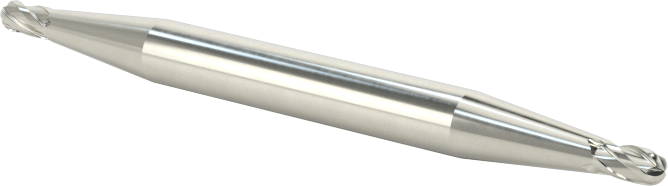 İki Freze Uçlu Karbür Küresel Freze, Kaplamasız, 4 Kanallı, 1/16" Freze Çapı, 1-1/2" Toplam Uzunluk