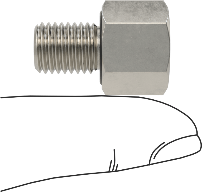Minyatür Orta Basınçlı 316 Paslanmaz Çelik Boru Bağlantı Parçası, Düz Adaptör, 1/8 NPT Dişi x M10 x 1,25 mm Erkek