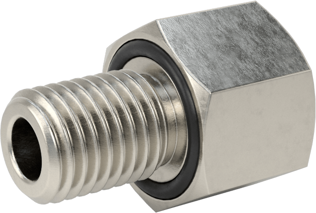 Minyatür Orta Basınçlı 316 Paslanmaz Çelik Boru Bağlantı Parçası, Düz Adaptör, 1/8 NPT Dişi x M10 x 1,25 mm Erkek