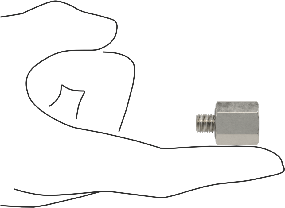 Minyatür Orta Basınçlı 316 Paslanmaz Çelik Boru Bağlantı Parçası, Düz Adaptör, 1/4 NPT Dişi x M8 x 1 mm Erkek
