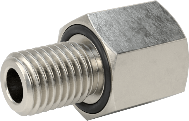 Minyatür Orta Basınçlı 316 Paslanmaz Çelik Boru Bağlantı Parçası, Düz Adaptör, 1/4 NPT Dişi x M10 x 1,25 mm Erkek