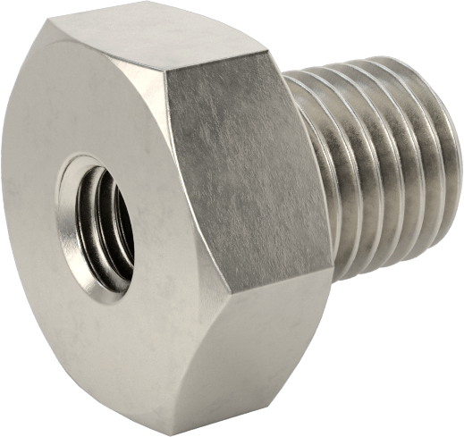 Minyatür Orta Basınçlı 316 Paslanmaz Çelik Boru Bağlantı Parçası, Düz Adaptör, M5 x 0,8 mm Diş x 1/16 NPT Erkek