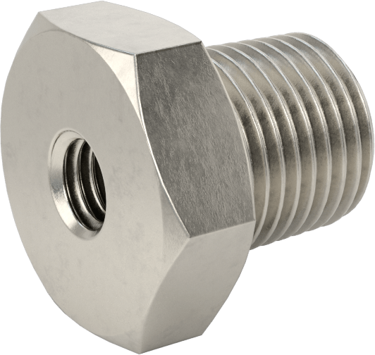 Minyatür Orta Basınçlı 316 Paslanmaz Çelik Boru Bağlantı Parçası, Düz Adaptör, M5 x 0,8 mm Diş x 1/8 NPT Erkek