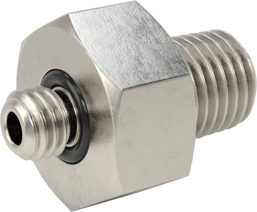 Minyatür Orta Basınçlı 316 Paslanmaz Çelik Boru Bağlantı Parçası, Düz Adaptör, 1/16 NPT Erkek x M5 x 0,8 mm Erkek