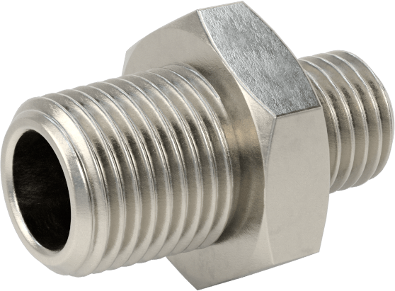 Minyatür Orta Basınçlı 316 Paslanmaz Çelik Boru Bağlantı Parçası, Düz Adaptör, 1/8 NPT Erkek x M8 x 1 mm Erkek
