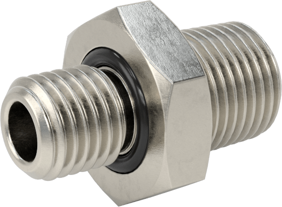 Minyatür Orta Basınçlı 316 Paslanmaz Çelik Boru Bağlantı Parçası, Düz Adaptör, 1/8 NPT Erkek x M8 x 1 mm Erkek