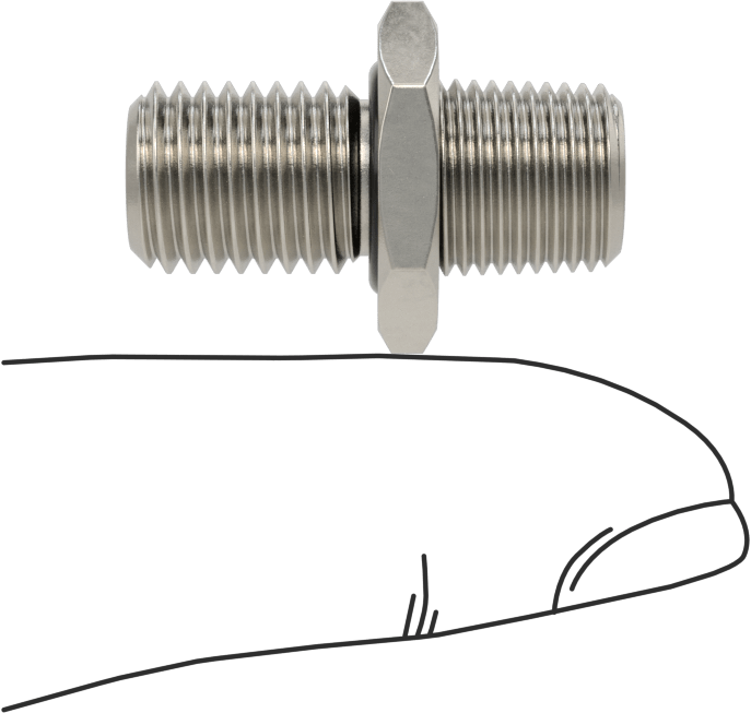 Minyatür Orta Basınçlı 316 Paslanmaz Çelik Boru Bağlantı Parçası, Düz Adaptör, 1/8 NPT Erkek x M10 x 1,25 mm Erkek