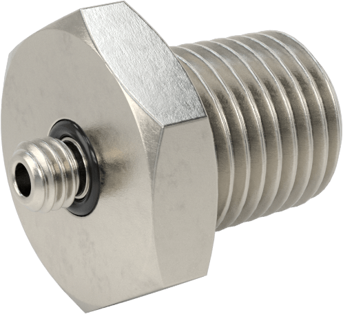 Minyatür Orta Basınçlı 316 Paslanmaz Çelik Boru Bağlantı Parçası, Düz Adaptör, 1/4 NPT Erkek x M5 x 0,8 mm Erkek