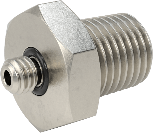 Minyatür Orta Basınçlı 316 Paslanmaz Çelik Boru Bağlantı Parçası, Düz Adaptör, 1/4 NPT Erkek x M6 x 1 mm Erkek