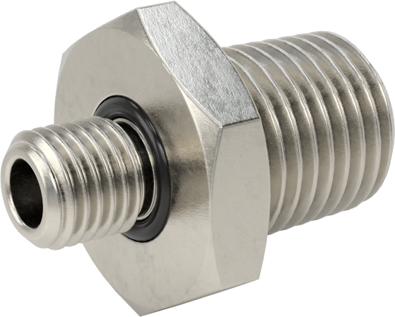 Minyatür Orta Basınçlı 316 Paslanmaz Çelik Boru Bağlantı Parçası, Düz Adaptör, 1/4 NPT Erkek x M8 x 1 mm Erkek