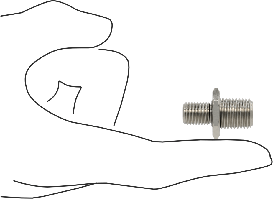 Minyatür Orta Basınçlı 316 Paslanmaz Çelik Boru Bağlantı Parçası, Düz Adaptör, 1/4 NPT Erkek x M10 x 1,25 mm Erkek
