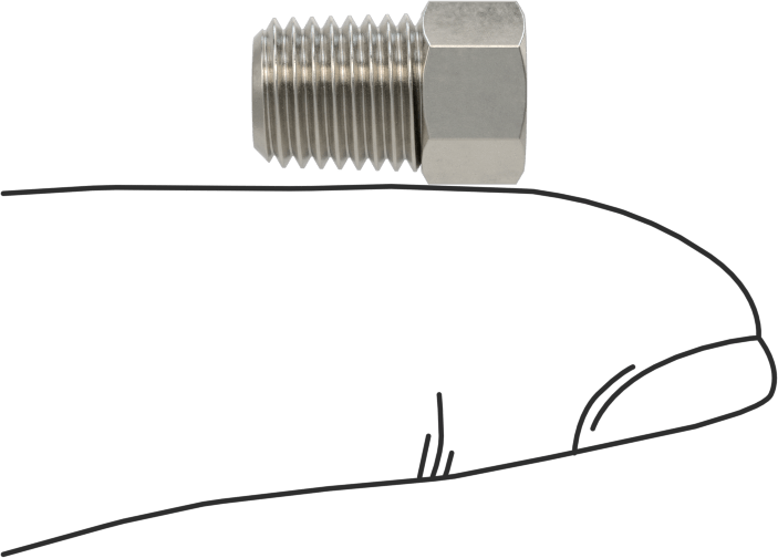 Minyatür Orta Basınçlı 316 Paslanmaz Çelik Boru Bağlantı Parçası, Burç Redüksiyon Adaptörü, 1/16 NPT x M3 x 0,5 mm Dişi