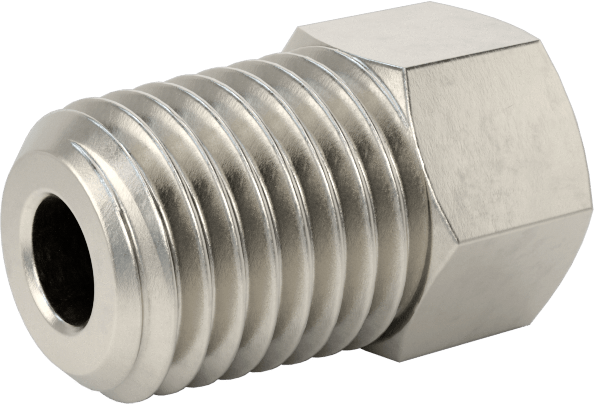 Minyatür Orta Basınçlı 316 Paslanmaz Çelik Boru Bağlantı Parçası, Burç Redüksiyon Adaptörü, 1/16 NPT x M3 x 0,5 mm Dişi