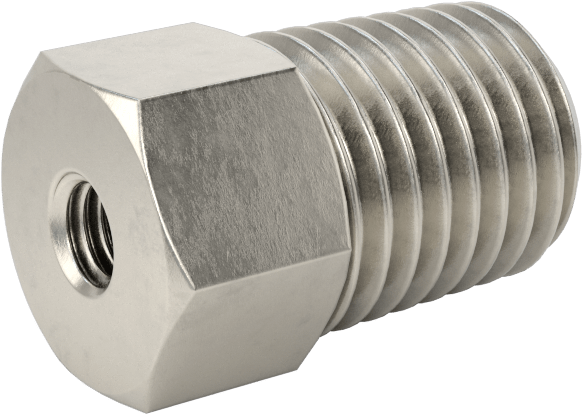 Minyatür Orta Basınçlı 316 Paslanmaz Çelik Boru Bağlantı Parçası, Burç Redüksiyon Adaptörü, 1/16 NPT x M3 x 0,5 mm Dişi