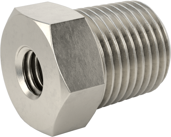 Minyatür Orta Basınçlı 316 Paslanmaz Çelik Boru Bağlantı Parçası, Burç Redüksiyon Adaptörü, 1/8 NPT x M5 x 0,8 mm Dişi