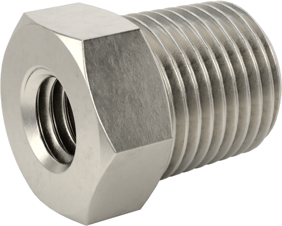 Minyatür Orta Basınçlı 316 Paslanmaz Çelik Boru Bağlantı Parçası, Burç Redüksiyon Adaptörü, 1/8 NPT Erkek, M6 x 1 mm Dişi