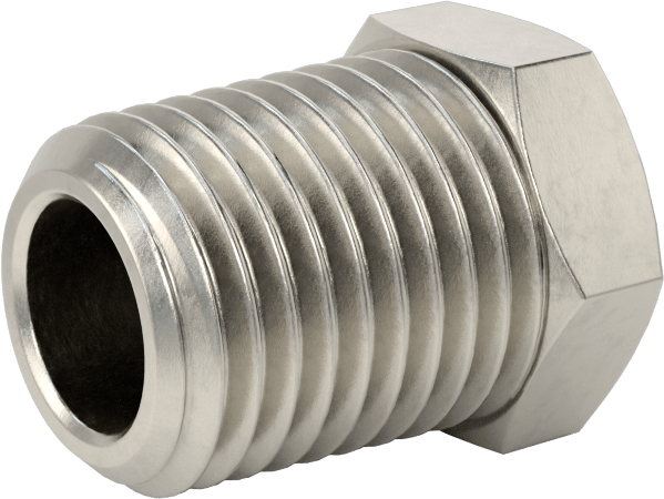 Minyatür Orta Basınçlı 316 Paslanmaz Çelik Boru Bağlantı Parçası, Burç Redüksiyon Adaptörü, 1/4 NPT x M5 x 0,8 mm Dişi