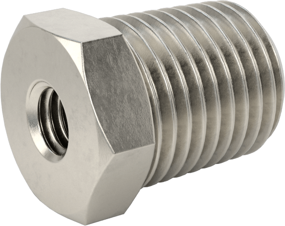 Minyatür Orta Basınçlı 316 Paslanmaz Çelik Boru Bağlantı Parçası, Burç Redüksiyon Adaptörü, 1/4 NPT Erkek, M6 x 1 mm Dişi