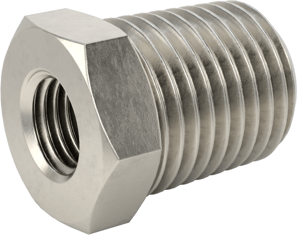 Minyatür Orta Basınçlı 316 Paslanmaz Çelik Boru Bağlantı Parçası, Burç Redüksiyon Adaptörü, 1/4 NPT Erkek, M8 x 1 mm Dişi