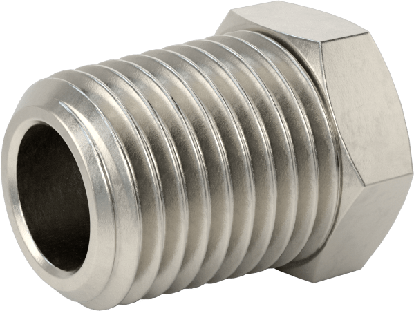 Minyatür Orta Basınçlı 316 Paslanmaz Çelik Boru Bağlantı Parçası, Burç Redüksiyon Adaptörü, 1/4 NPT Erkek, M8 x 1 mm Dişi