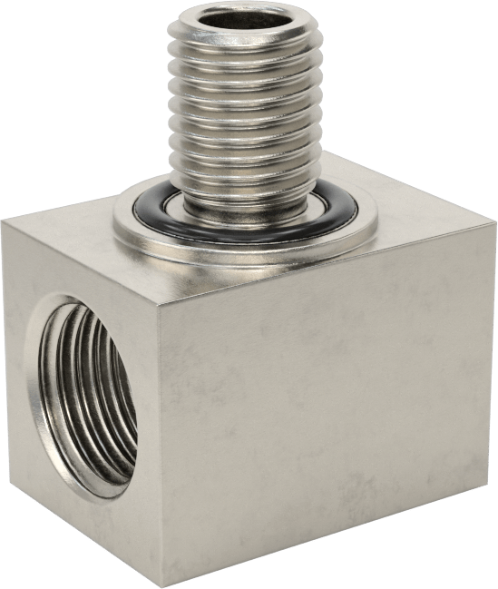 Minyatür Orta Basınçlı 316 Paslanmaz Çelik Boru Bağlantı Parçası, Dirsek adaptörü, 1/4 NPT Dişi x M10 x 1,25 mm Erkek