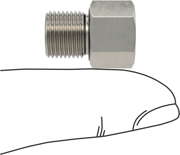 Minyatür Orta Basınçlı 316 Paslanmaz Çelik Boru Bağlantı Parçası, Düz Adaptör, 1/8 NPT Dişi x 1/8 BSPP Erkek