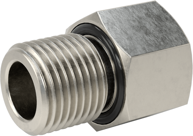 Minyatür Orta Basınçlı 316 Paslanmaz Çelik Boru Bağlantı Parçası, Düz Adaptör, 1/8 NPT Dişi x 1/8 BSPP Erkek