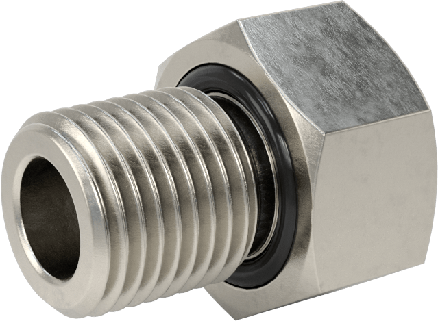 Minyatür Orta Basınçlı 316 Paslanmaz Çelik Boru Bağlantı Parçası, Düz Adaptör, 1/4 NPT Dişi x 1/4 BSPP Erkek