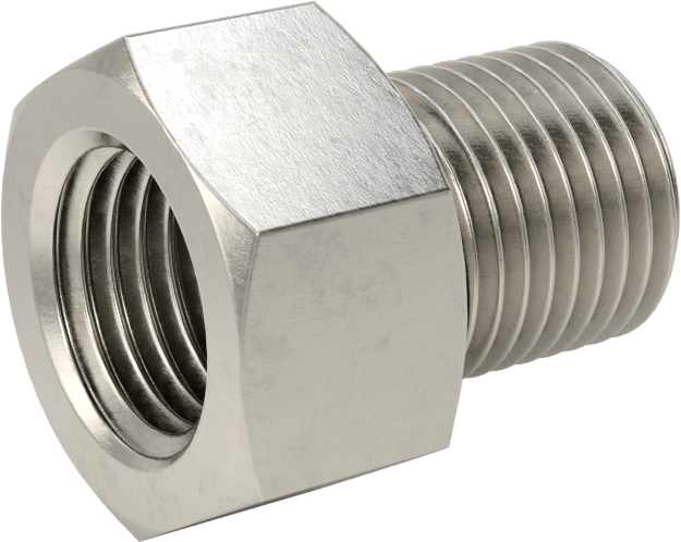 Minyatür Orta Basınçlı 316 Paslanmaz Çelik Boru Bağlantı Parçası, Düz Adaptör, 1/4 NPT Dişi x 1/4 BSPP Erkek