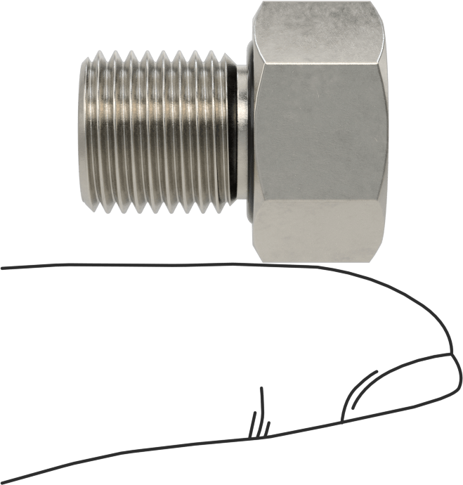 Minyatür Orta Basınçlı 316 Paslanmaz Çelik Boru Bağlantı Parçası, Düz Adaptör, 1/4 NPT Dişi x 1/4 BSPP Erkek