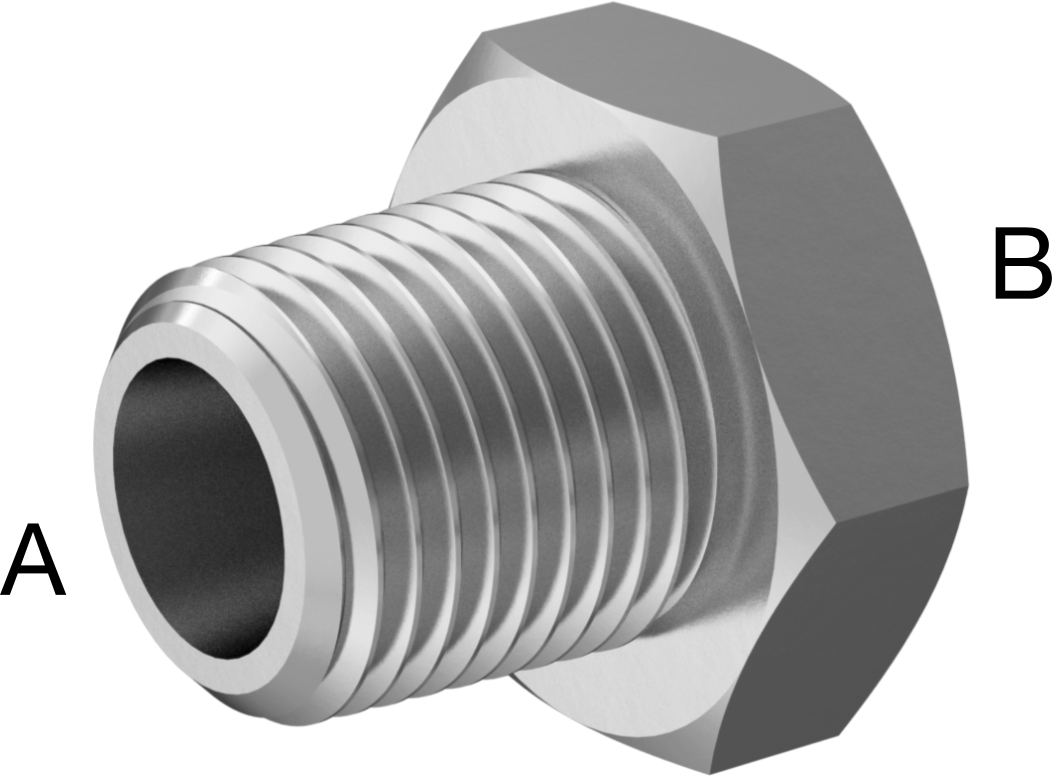 Minyatür Orta Basınçlı 316 Paslanmaz Çelik Boru Bağlantı Parçası, Burç Redüksiyon Adaptörü, 1/8 Erkek x 1/16 Dişi NPT