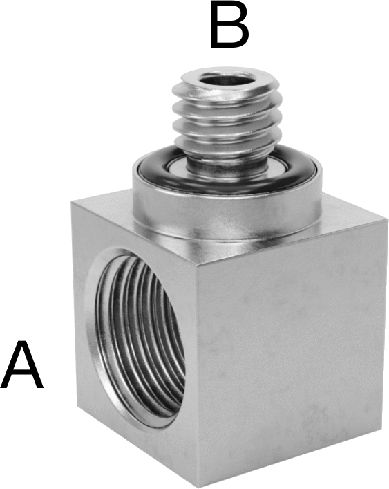 Minyatür Orta Basınçlı 316 Paslanmaz Çelik Boru Bağlantı Parçası, 90 Derece Dirsek Adaptörü, 1/8 NPT Dişi x M6 x 1 mm Erkek