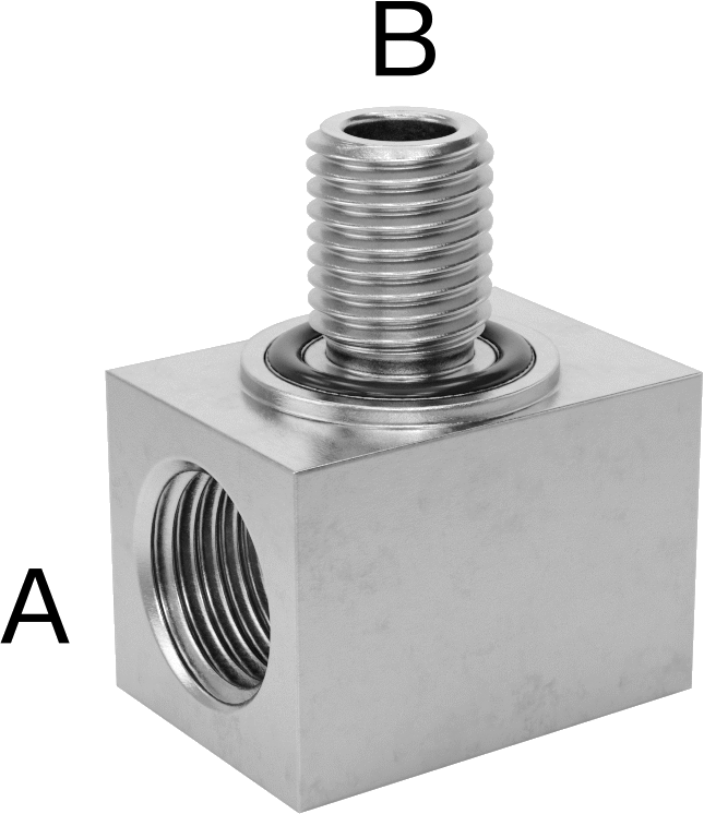 Minyatür Orta Basınçlı 316 Paslanmaz Çelik Boru Bağlantı Parçası, Dirsek adaptörü, 1/4 NPT Dişi x M10 x 1,25 mm Erkek