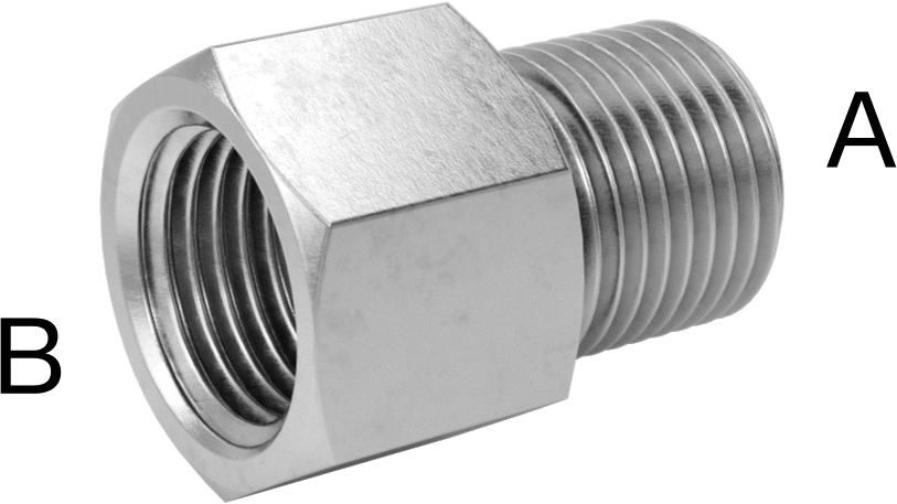 Minyatür Orta Basınçlı 316 Paslanmaz Çelik Boru Bağlantı Parçası, Düz Adaptör, 1/8 NPT Dişi x 1/8 BSPP Erkek