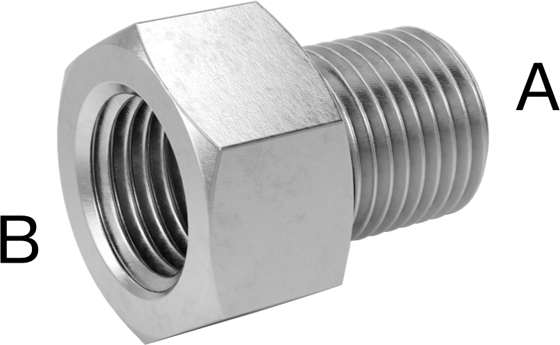 Minyatür Orta Basınçlı 316 Paslanmaz Çelik Boru Bağlantı Parçası, Düz Adaptör, 1/4 NPT Dişi x 1/4 BSPP Erkek