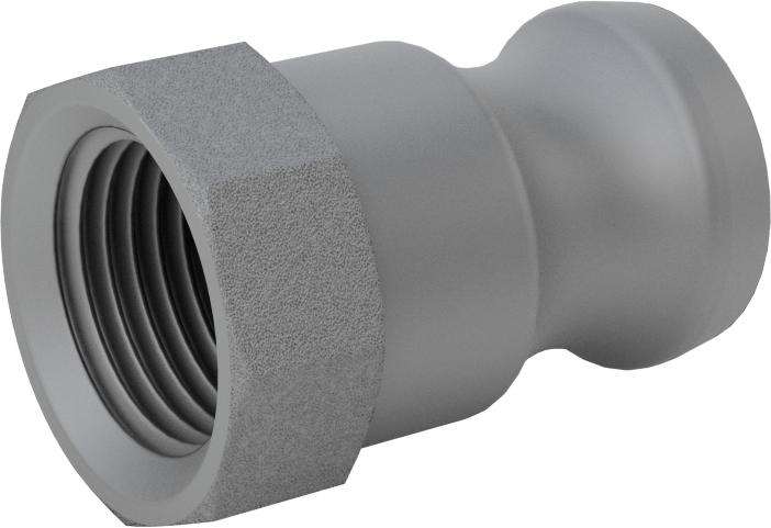 Su için Alüminyum Kam ve Yivli Hortum Bağlantısı, 1/2 numaralı, Düz Plug, 1/2 BSPP Dişi Uç