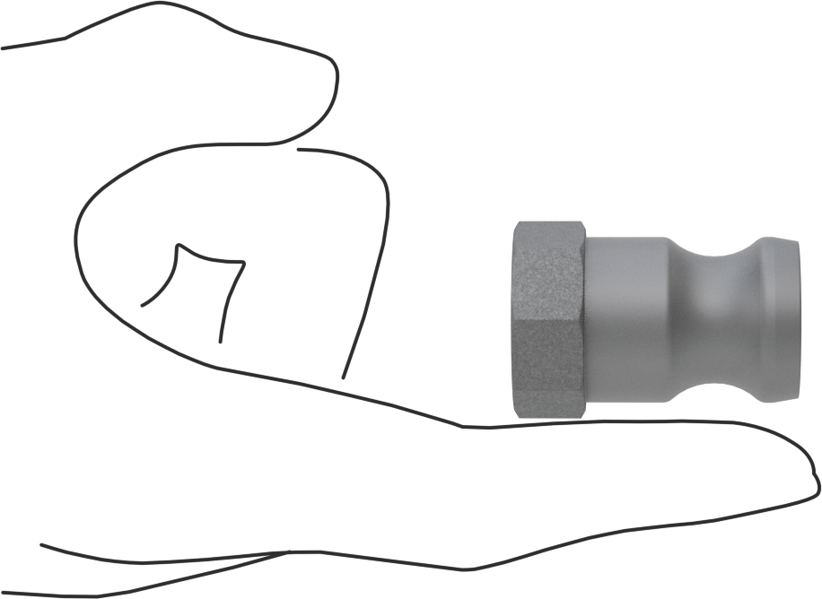 Su için Alüminyum Kam ve Yivli Hortum Bağlantısı, 1/2 numaralı, Düz Plug, 1/2 BSPP Dişi Uç