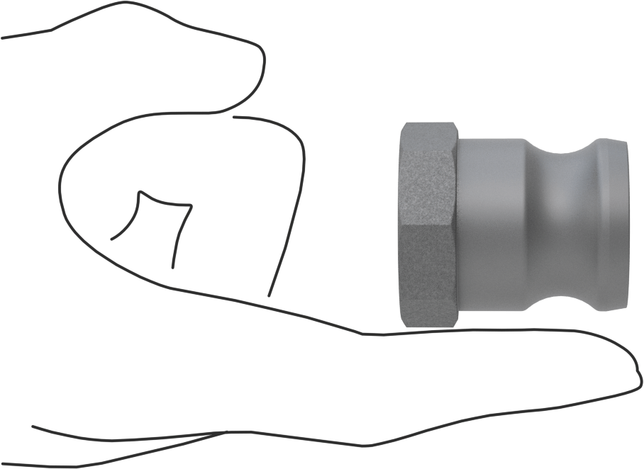 Su için Alüminyum Kam ve Yivli Hortum Bağlantısı, Boyut 3/4, Düz Plug, 3/4 BSPP Dişi Uç